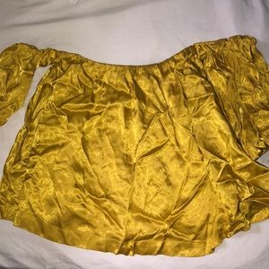 Urban outfitters silk yellow gold crop top
